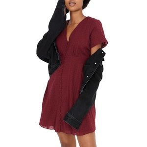 Madewell Swiss Dot Button Front Swing Dress